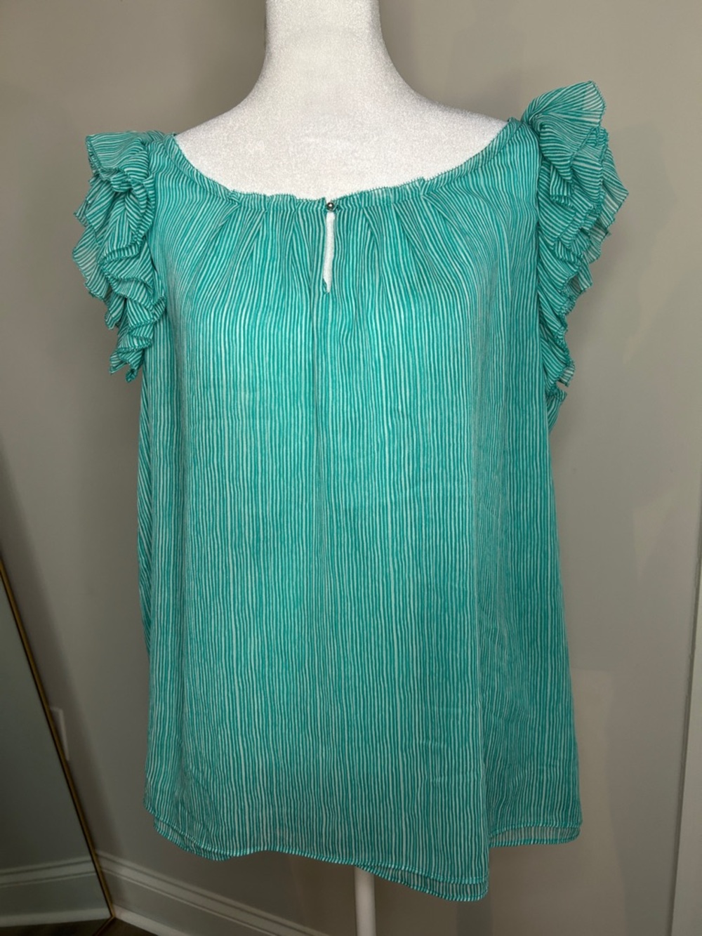 Banana Republic Turquoise Ruffle Sleeve Blouse